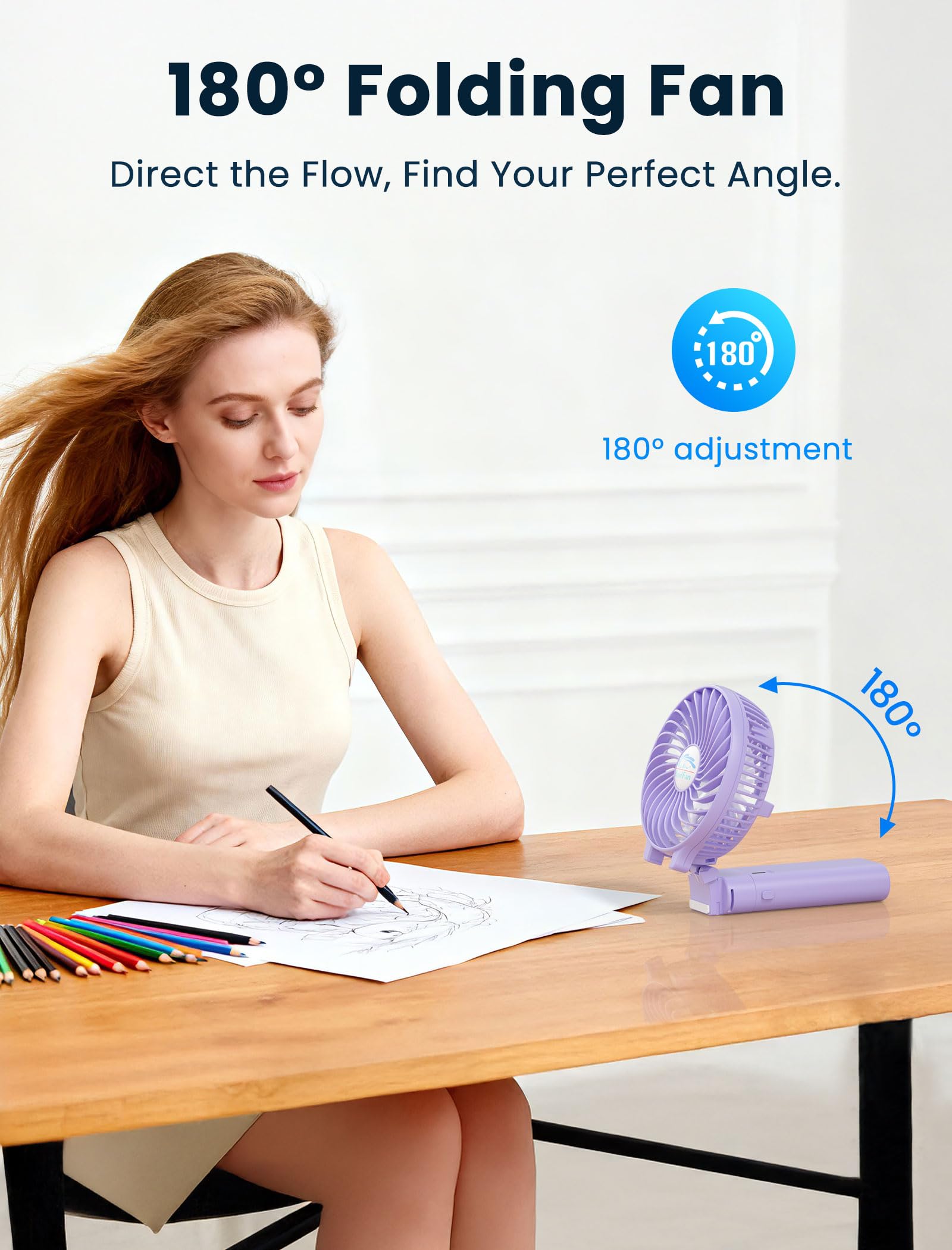 Amazon.com: HandFan 5200mAh Handheld Fan Rechargeable, 20H Runtime
